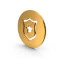Gold Police Security Badge Symbol.H03 1